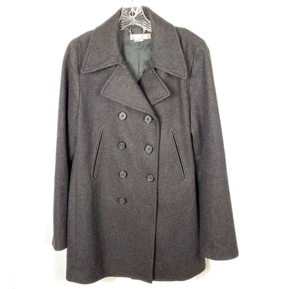 J. Crew Gray Lady Wool Button Up Coat with Pocket - Picture 1 of 6